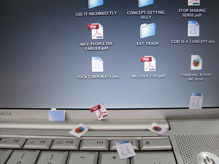 Icons fallen vom Display