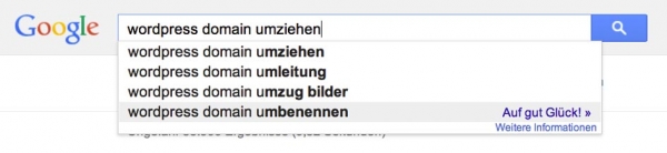 'wordpress domain umziehen' – Google-Suche
