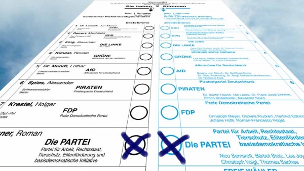 Stimmzettel für Die PARTEI